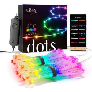 Гірлянда Twinkly Smart LED Dots Lights RGB 400 Gen II, IP44, 20м, прозорий (TWD400STP-TEU)