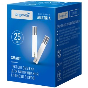 Тест-смужки для глюкометра Longevita Smart 25 шт. (6397643)