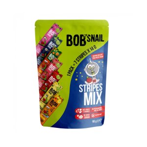 Цукерка Bob Snail асорті страйпи фруктово-ягідні 100 г (4820219343851)