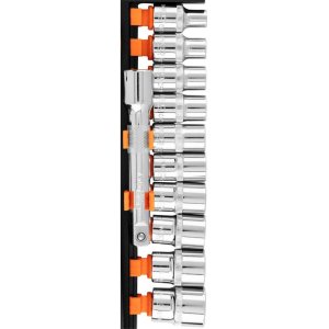 Набір головок Neo Tools 12шт, 1/2", тріскачка 90 зубців, CrV (10-030N)