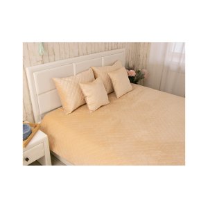 Покривало Руно двостороннє декоративне Velour Beige ромб 220х240 см (330.55_Beige ромб)