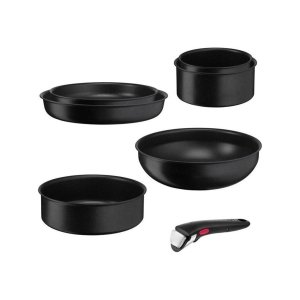 Набір посуду Tefal Ingenio Black Stone змінна ручка 7 предметів (L3998702)