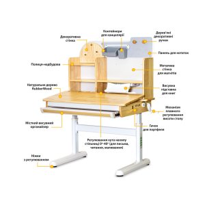 Парта Mealux (S) Timberdesk S (парта+тумба) (BD-685 Wood S+ тумба BD 920 BL)