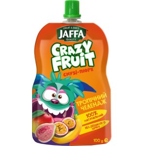 Дитяче пюре Jaffa Crazy Fruit Фруктовий десерт з манго, бананів, гуави та маракуєю 100 г (4820192262002)