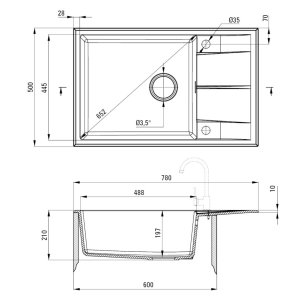 Мийка кухонна Deante Eridan (ZQE T11B)