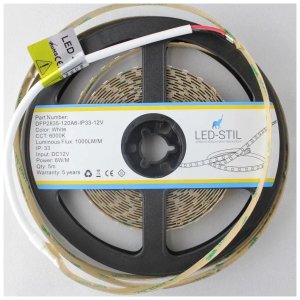 Світлодіодна стрічка LED-STIL 6000K 6 Вт/м 2835 120 діодів IP33 12 Вольт 950 lm холодне світло (DFP2835-120A6-IP33-12V)