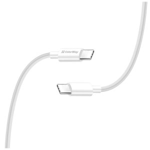 Дата кабель USB-C to USB-C 2.0m 3A 65W white ColorWay (CW-CBPDCC056-WT)