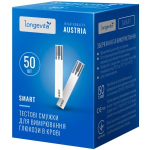 Тест-смужки для глюкометра Longevita Smart 50 шт. (6397644)