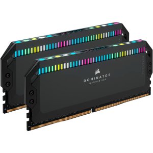 Модуль пам'яті для комп'ютера DDR5 32GB (2x16GB) 6000 MHz Dominator Platinum RGB Black Corsair (CMT32GX5M2X6000C36)