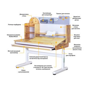 Парта Mealux (S) Timberdesk L (парта+тумба) (BD-690 Wood L+Тумба BD 920 PN)