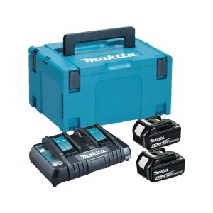 Набір акумулятор + зарядний пристрій Makita LXT BL1840 x 2шт (18В, 4Ah) + DC18RD, кейс Makpac 3 (197504-2)