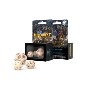 Набір кубиків для настільних ігор Q-Workshop RuneQuest Beige burgundy Expansion (3 шт.) (SRQE87)