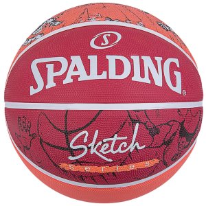 М'яч баскетбольний Spalding Sketch Drible червоний, білий Уні 7 84381Z (689344406145)