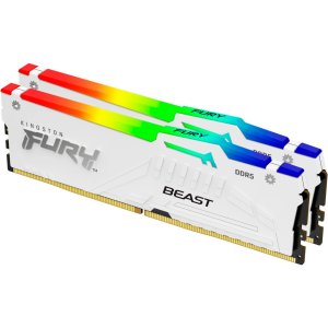 Модуль пам'яті для комп'ютера DDR5 64GB (2x32GB) 5600 MHz FURY Beast White RGB Kingston Fury (ex.HyperX) (KF556C40BWAK2-64)