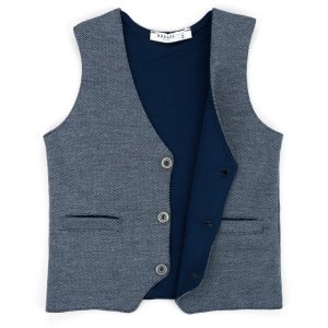 Жилет дитячий Breeze трикотажний з кишеньками (10568-92B-blue)