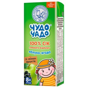 Сік дитячий Чудо-Чадо прямого віджиму Яблуко-ягода 200 мл (4820003689035)