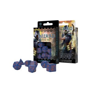 Набір кубиків для настільних ігор Q-Workshop Wizard Dark-blue orange Dice Set (7 шт) (SWIZ90)