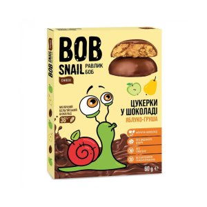 Цукерка Bob Snail Равлик Боб Яблуко Груша в молочному шоколаді 60 г (4820219341604)