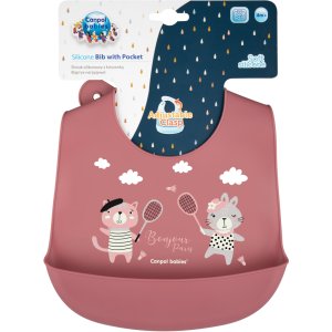 Слинявчик Canpol babies Bonjour Paris силіконовий з кишенькою червоний (74/027_red)