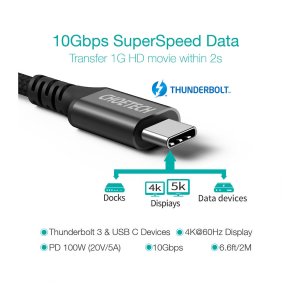 Дата кабель USB-С to USB-С 2.0m 100W 4K60Hz USB3.1 GEN2 Choetech (XCC-1007-V2-BK)