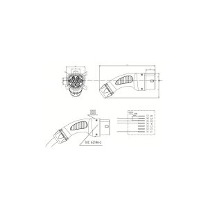 Конектор для заряджання електромобіля Duosida Type2, 32A, 3-фазный (EV200191)